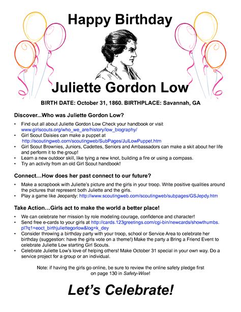 Juliette Gordon Low Printable