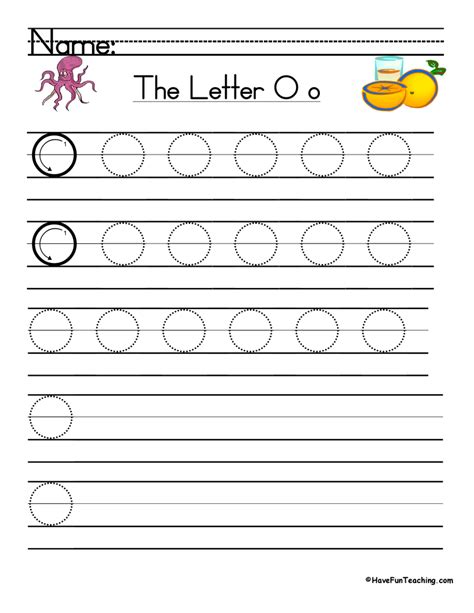 Letter O Handwriting Practice - Have Fun Teaching