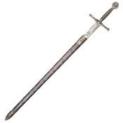 Replica Medieval Excalibur Sword with Scabbard, Nickel Finish - Medieval Swords, Daggers, and ...