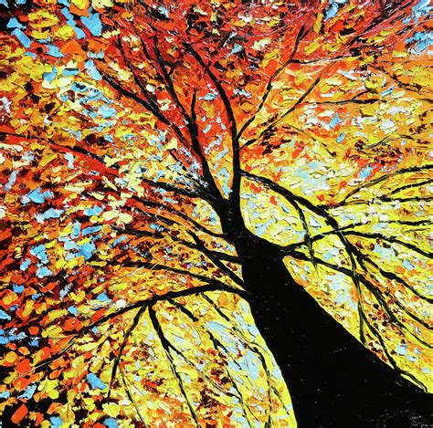 Fall Tree Oil Painting by Beata Sasik