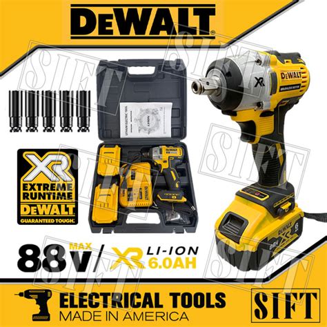 DEWALT Impact Wrench Rechargable Cordless High Torque Wrench 88v Heavy Duty Original Battery And ...