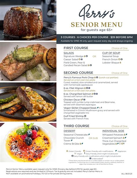 Senior Menu - PD - Perry's Steakhouse & Grille