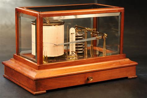 FINE ENGLISH WALNUT CASED BAROGRAPH c1905 - Sold - Vavasseur Antiques