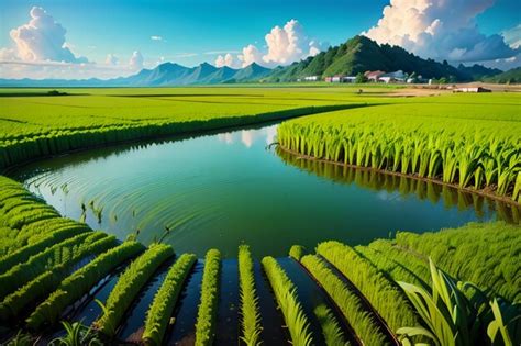 Premium Photo | Agriculture Planting paddy Rice Grain Farm Field Wallpaper Background Nature ...