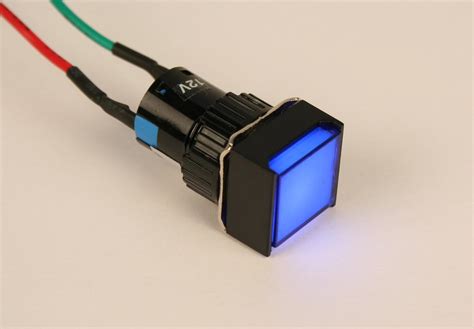 PilotLights 12 Volt DC Pilot Light, 17mm Square Panel Indicator Light ...