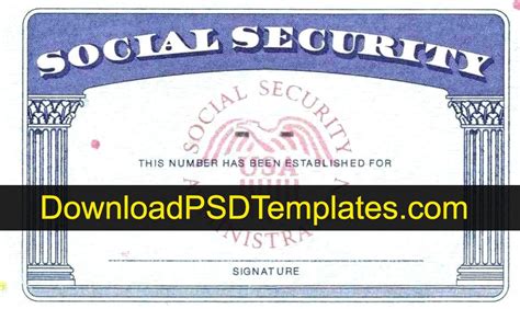 Printable Social Security Card Font - Social Security Card Template Photoshop - Business ...