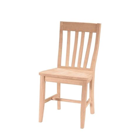 International Concepts Unfinished Wood Dining Chair (Set of 2) C-61P | Unfinished dining chairs ...