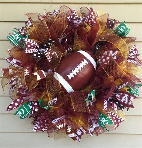 Deco Mesh Football Wreath | Etsy | Mesh wreath diy, Christmas mesh wreaths, Wreaths