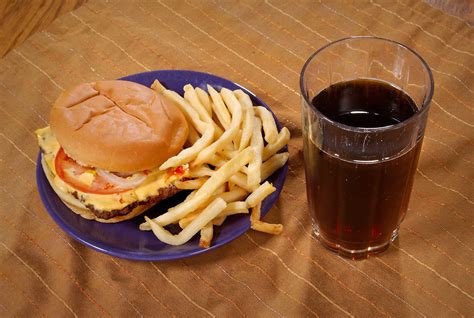 Burger | Free Stock Photo | A cheese burger, french fries and a sweet tea. | # 16693