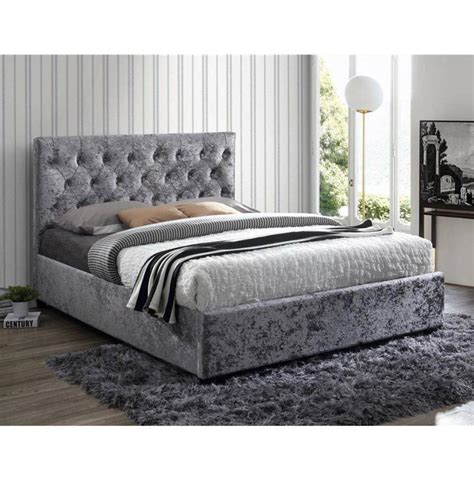 Cologne grey velvet double bed frame | in Motherwell, North Lanarkshire | Gumtree