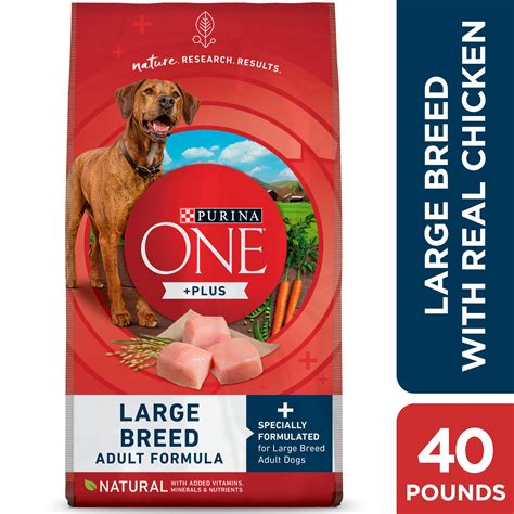 Purina ONE Natural Large Breed Adult Dry Dog Food, +Plus Formula, 40 lb ...