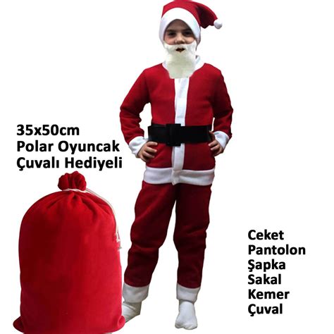 Noel Baba 6-7Yaş Polar Erkek Çocuk Kostümü - KostümPartim®