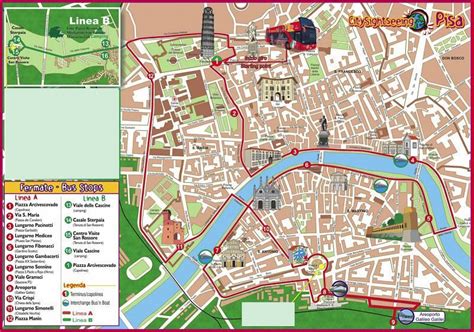 Pisa Attractions Map PDF - FREE Printable Tourist Map Pisa, Waking ...