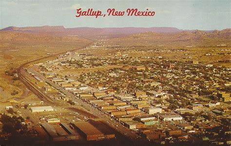 Gallup, NM - vintage postcard, aerial view (looking east) … | Flickr