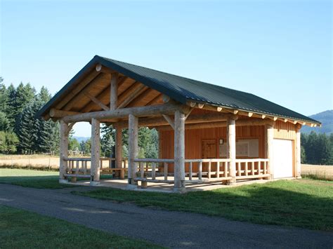 Back Yard Pavilions Shelters Gazebos | Large Log Pavilion at Cemetery in Oregon #gazebo ...