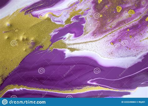 Marble Purple Acrylic Texture. Agate Ripple Background. Stock Image - Image of gold, color ...