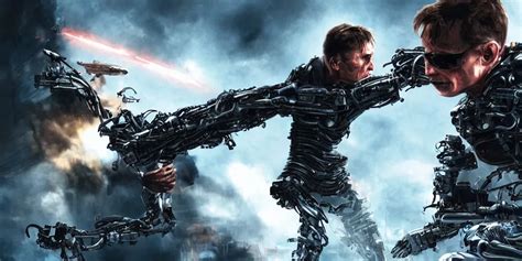 john connor fighting terminator, fantasy style, | Stable Diffusion ...