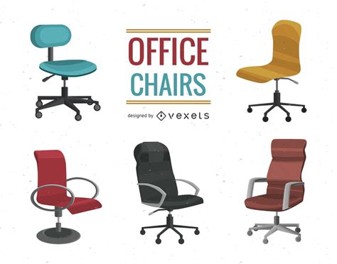 Office Chair Illustration Set Vector Download