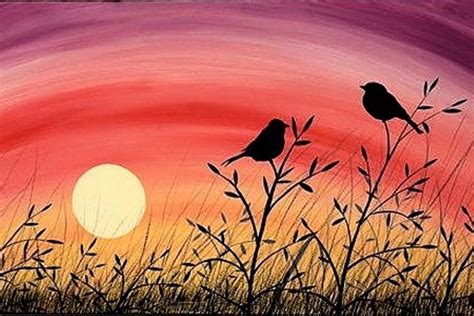 birds and sunset - Google Search | Painting, Abstract painting acrylic ...