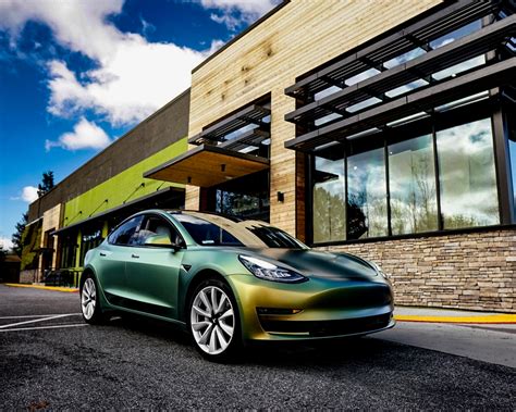 Check Out This Unique Green Color-Changing Tesla For St. Patty's Day