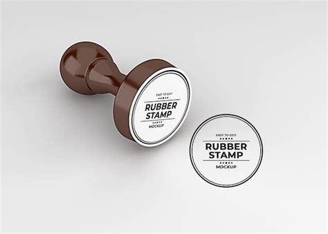 Premium PSD | Rounded rubber stamp logo mockup design