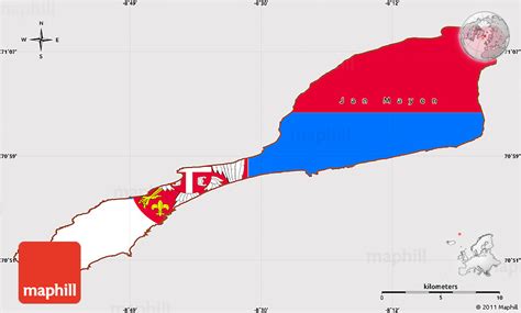 Flag Simple Map of Jan Mayen