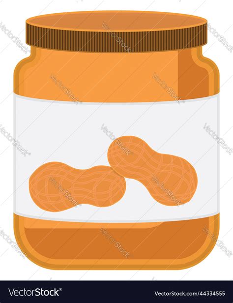 Peanut butter in jar on a white background Vector Image