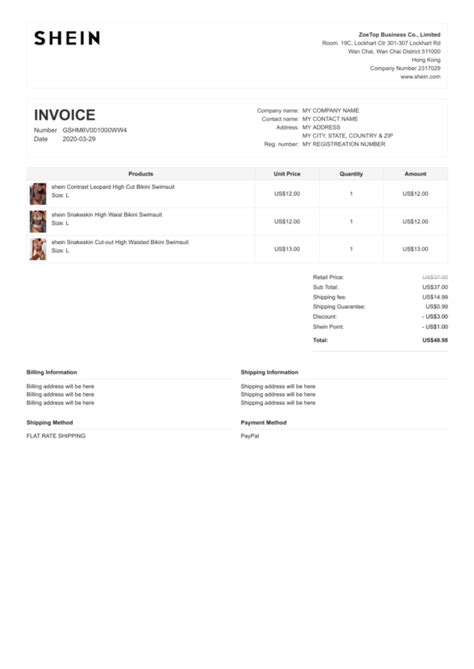 GFC Invoice - Dropshipping Store