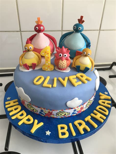 Twirlywoos first birthday cake with figures | 1st birthday cakes ...