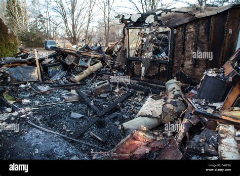 Aftermath of a house fire, a total loss Stock Photo - Alamy