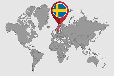 Pin map with Sweden flag on world map. Vector illustration. 11223376 ...