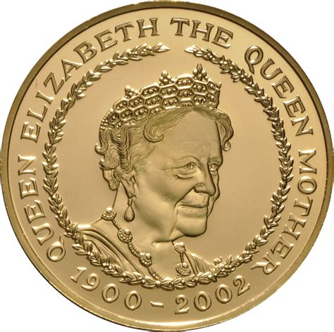 2002 - Gold Five Pound Proof Coin, Queen Mother Memorial - £1,762