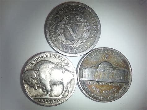 Bank box of nickels. 1905 Liberty Head, 1927 P Buffalo and 1943 P War nickel. | Coin Talk