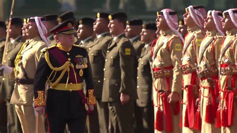 King Abdullah II inspecting a military parade (with camels!) on Jordan ...