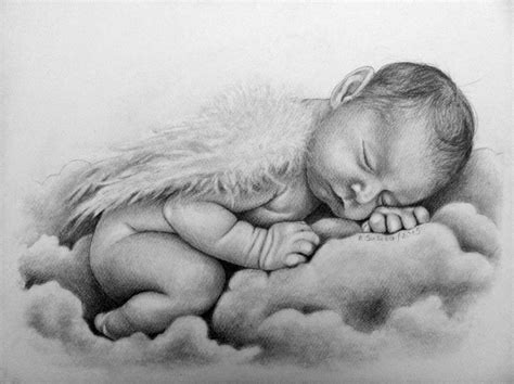Moje obrazy : Śpiący aniołek w chmurkach Baby Tumblr, Baby Drawing, Inspirational Bible Quotes ...