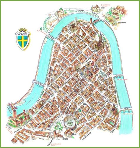 Tourist Map of Verona City Centre