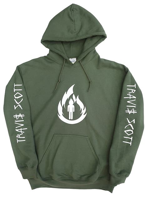 Travis Scott Green Hoodie, Rodeo Merch,Travis Scott Merch (White Flame ...