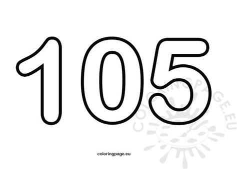 Number 105 printable | Coloring Page