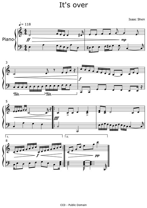 It's over - Sheet music for Piano