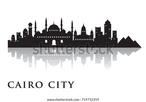 Cairo Skyline Silhouette Skyline Vector City Stock Vector (Royalty Free ...