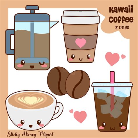 Coffee Clipart Kawaii Coffee Clipart Cute Coffee Clipart - Etsy UK