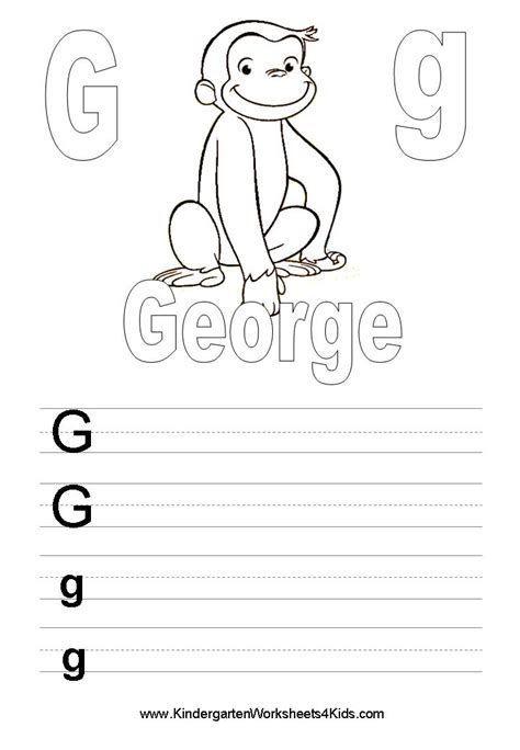 Kindergarten Worksheets with Curious George