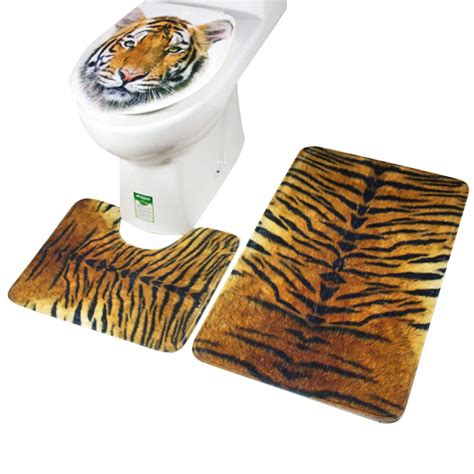 Toilet Seat Cover Bathroom Non Slip Blue Ocean Style Pedestal Rug + Lid ...