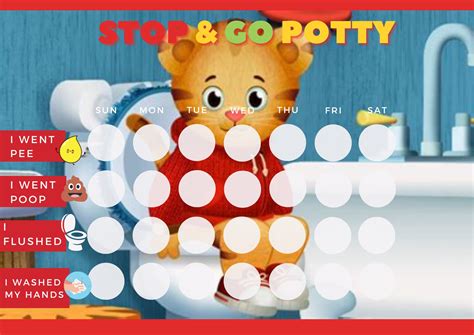 Daniel Tiger Potty Training Chart, Potty Reward Chart, Toddler Reward Chart, Potty Training ...