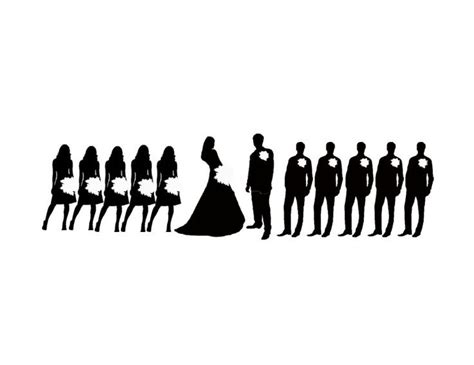 Free Wedding Party Silhouette Template, Download Free Wedding Party Silhouette Template png ...