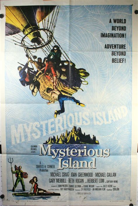 MYSTERIOUS ISLAND, Jules Verne Original Movie Poster