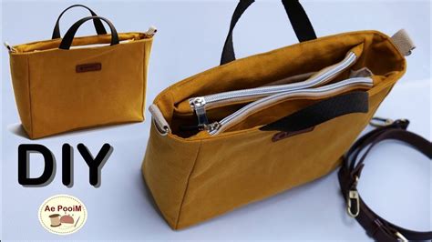 DIY, Three compartments tote bag and two zipper pockets | Sling tote ...