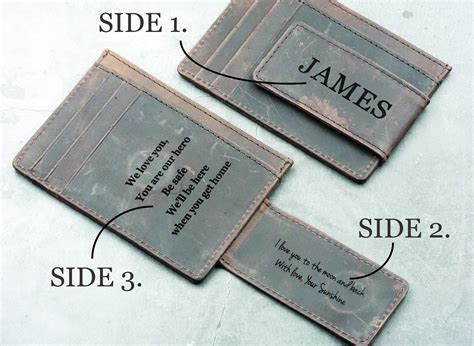 Personalized Leather Money Clip Wallet Custom Engraved Wallet - Etsy