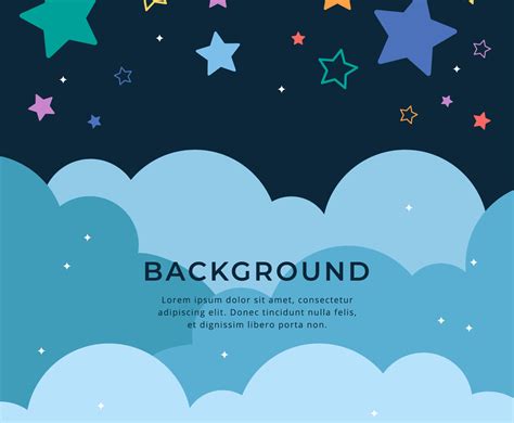 Cute Colorful Stars Background Template