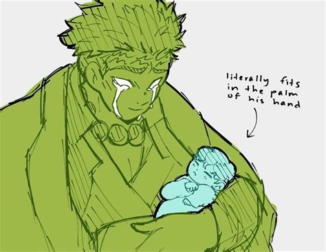 a drawing of a man holding a baby in his arms with the caption ...